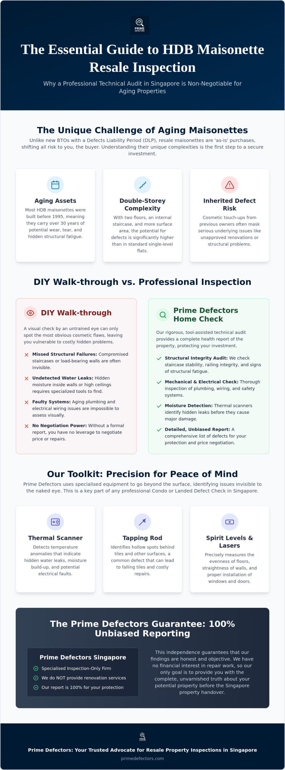 Resale Maisonette Inspection SG: The 2026 Professional Guide by Prime Defectors Infographic