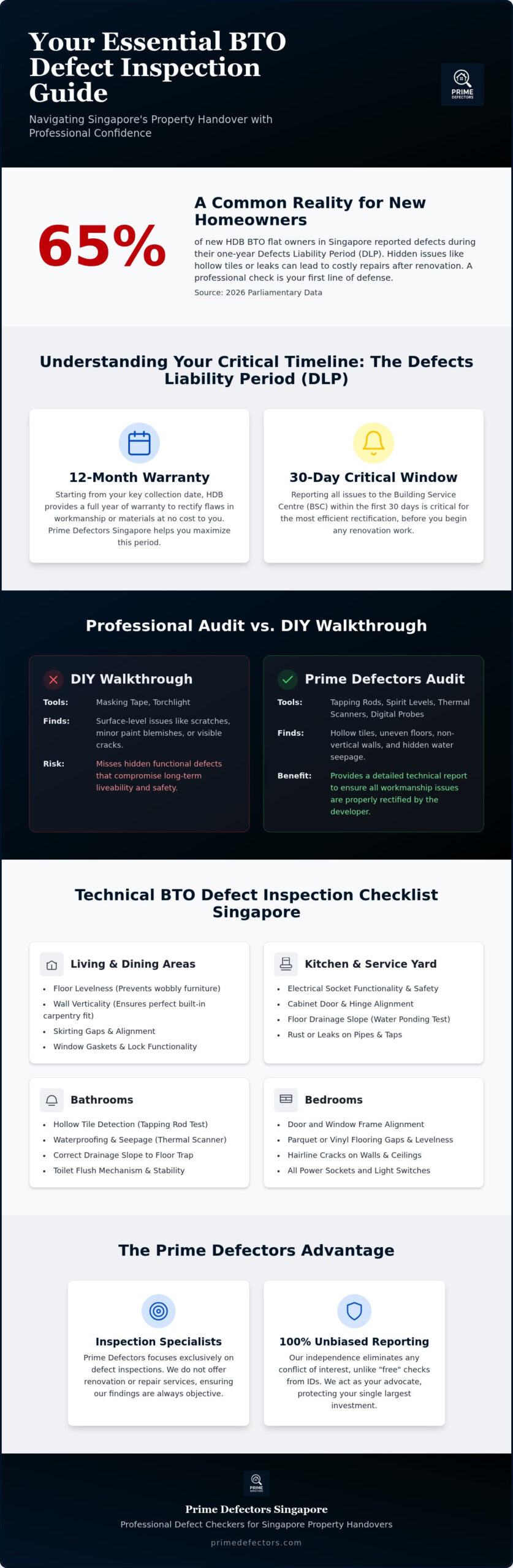 BTO Defect Inspection Checklist Singapore: The 2026 Homeowner’s Audit Guide