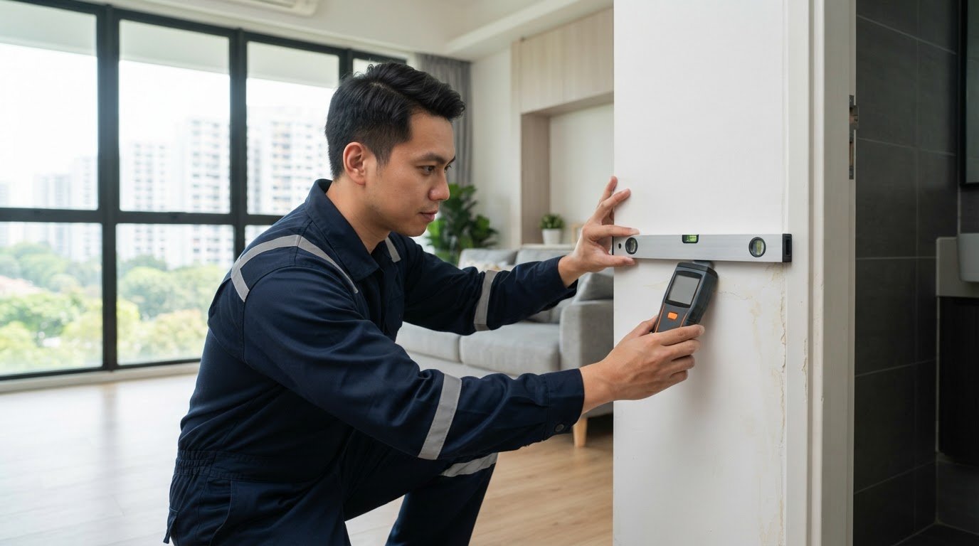 Moisture meter readings for walls in Singapore: Spot damp and mould